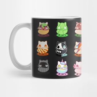 Set of kawaii funny cats real breeds and fantasy cat Mug